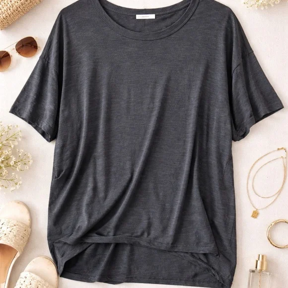 Sofia Jeans by Sofia Vergara Charcoal Gray Relaxed Tee XL Short Sleeve NWT - Picture 2 of 6